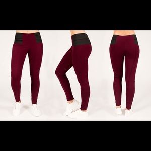 PACKAGED HIGH WAISTED PLUS SIZE MAROON JEGGINGS